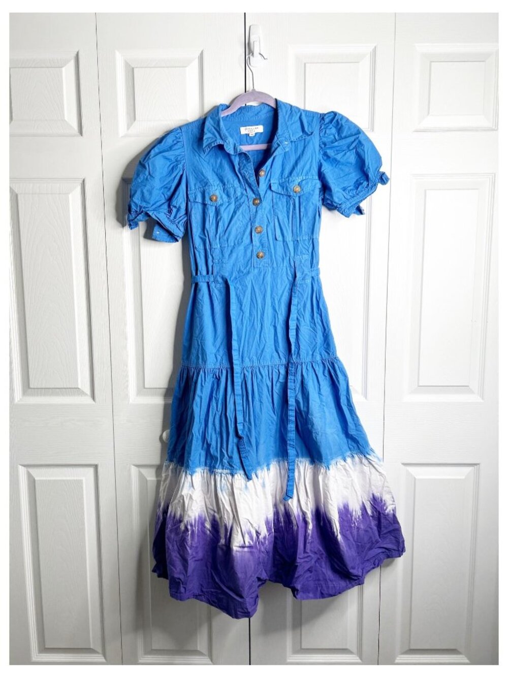 Derek Lam Collective Blue White Purple Dip Dye Maxi Dress Women's Size IT 46